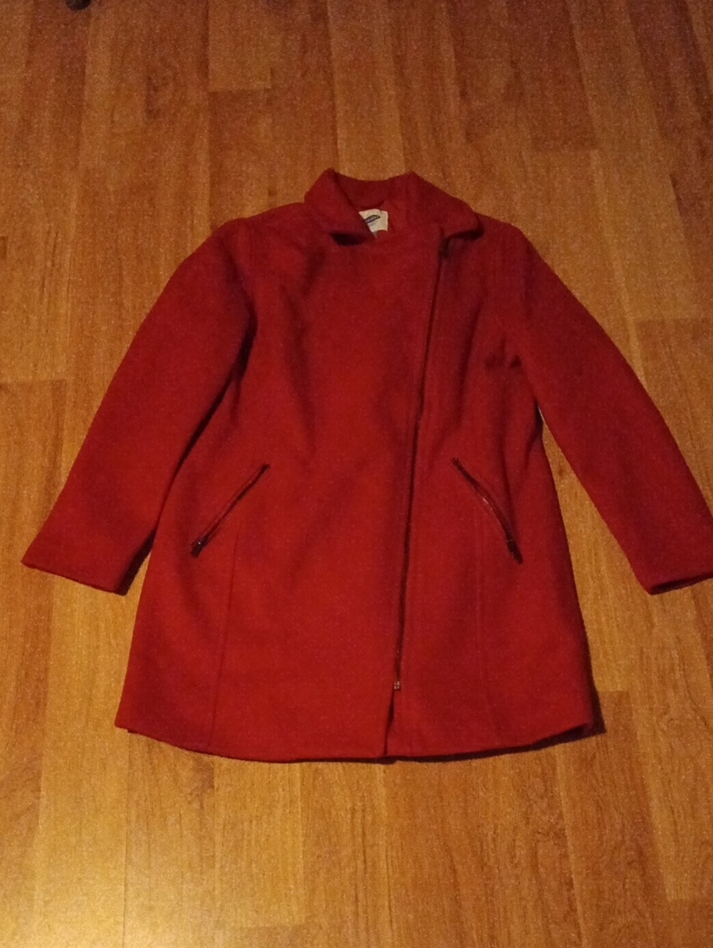 Old Navy Red Asymmetrical Pea Coat